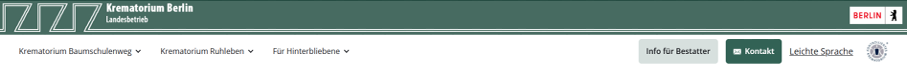 Ein Screenshot von der Kopfzeile der Webseite