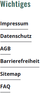 Ein Screenshot von der Navigation in der Fuß-Zeile