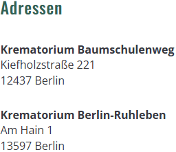 Ein Screenshot von dem Adressbereich in der Fuß-Zeile